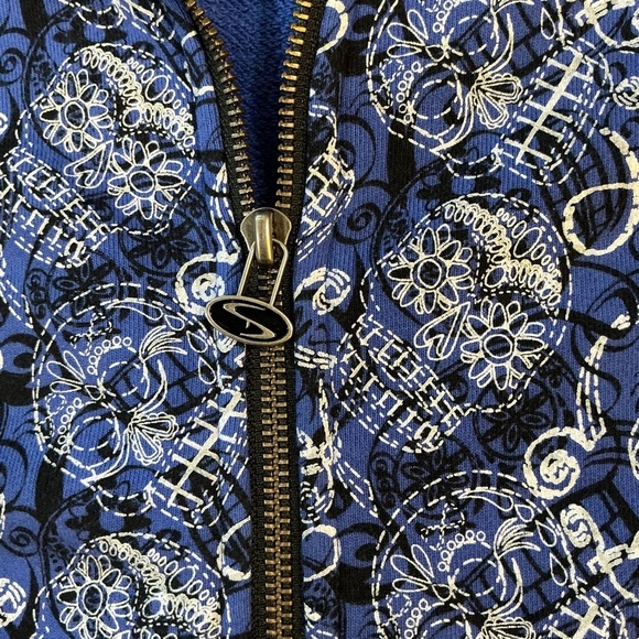Sprouse Sports Blue Zip Hoodie Large Graphic Patterned Sweatshirt Streetwear - Picture 3 of 7